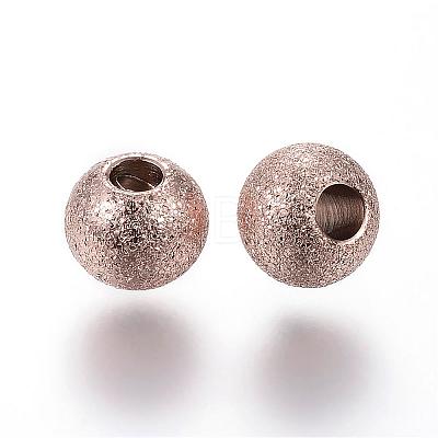 Ion Plating(IP) 304 Stainless Steel Textured Beads STAS-P108-06RG-1