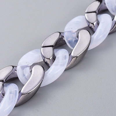 Handmade Imitation Gemstone Style Acrylic Curb Chains AJEW-JB00524-01-1