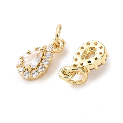 Brass Micro Pave Cubic Zirconia Charms RB-I077-15G-RS-1