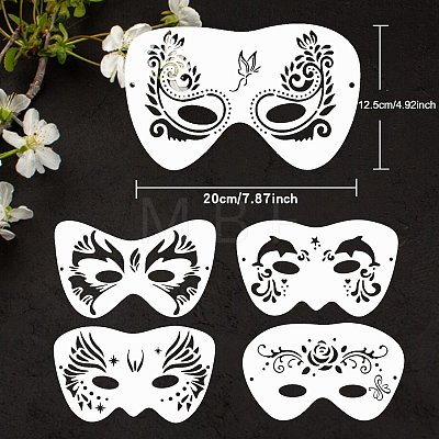 8Pcs PET Plastic Tattoo Template PW-WGFB83D-01-1