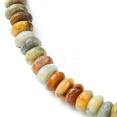 Natural Crazy Agate Flat Round Beaded Stretch Bracelets for Women BJEW-JB09717-04-1