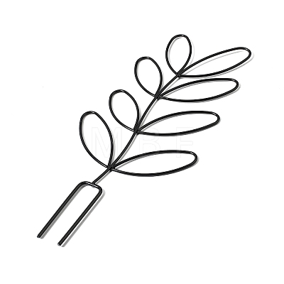 Leaf-Shaped Iron Plant Trellis AJEW-G074-03B-1