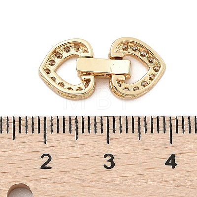 Brass Micro Pave Clear Cubic Zirconia Fold Over Clasps KK-C075-11G-1