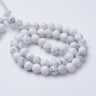 Natural Howlite Beads Strands X-G-T055-8mm-02-1