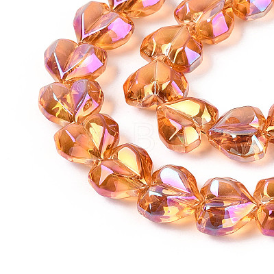 Electroplate Transparent Glass Beads Strands EGLA-B012-AB14-1