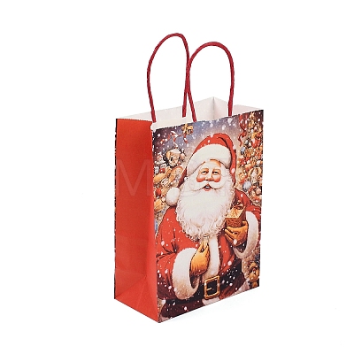 Christmas Paper Santa Claus Printed Tote Bags ABAG-P015-04A-1