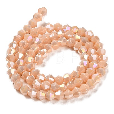 Opaque Solid Color Electroplate Glass Beads Strands GLAA-F029-P4mm-A06-1