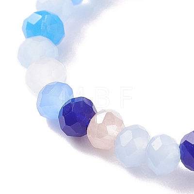 Glass Beaded Stretch Finger Ring with Cube for Women X-RJEW-JR00431-1