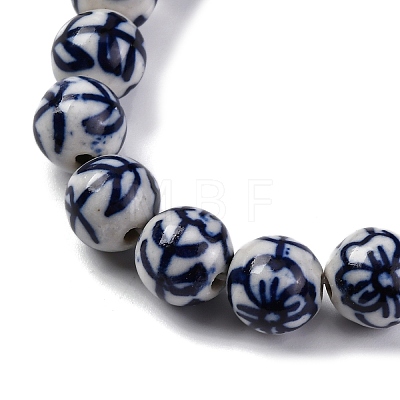 Handmade Blue and White Porcelain Beads Strands PORC-I027-03E-1