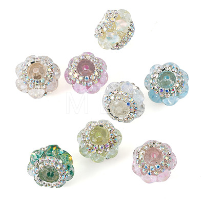 8Pcs 8 Colors Acrylic Rhinestone Rondelle Beads OACR-TA0004-99-1