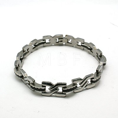 Great Valentines Day Gifts for Boyfriend 304 Stainless Steel Silicone Bracelets BJEW-I129-B-1