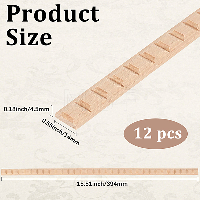 Wood Carving Waistline Edge Strips for Living Room Background Wall Decorative AJEW-GF0013-86B-1