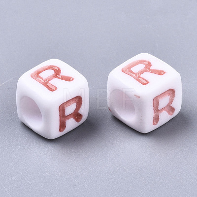 Opaque White Acrylic Beads SACR-R252-02R-1