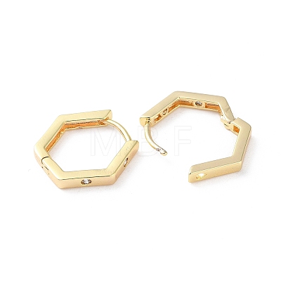 Brass Micro Pave Cubic Zirconia Hoop Earrings EJEW-P259-12G-1