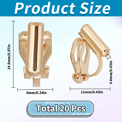 20Pcs Brass Clip-on Earring Findings KK-SC0004-81KCG-1