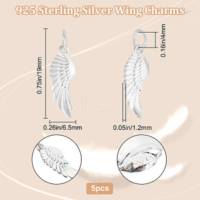 5Pcs 925 Sterling Silver Pendants FIND-BBC0001-52-1