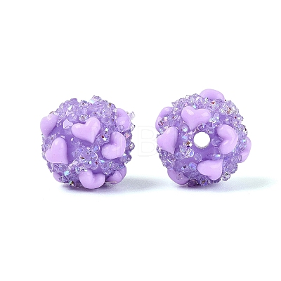 Opaque Acrylic & Transparent Resin Rhinestone Beads SACR-Q005-02A-02-1