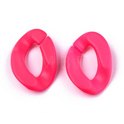 Opaque Spray Painted Acrylic Linking Rings OACR-R249-03B-1