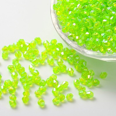 Bicone AB Color Plated Eco-Friendly Transparent Acrylic Beads TACR-A003-4mm-35-1