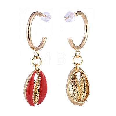 Brass Dangle Stud Earrings EJEW-JE04111-01-1