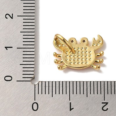 Rack Plating Brass Micro Pave Cubic Zirconia Pendants KK-U027-12-03G-1