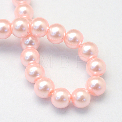 Baking Painted Pearlized Glass Pearl Round Bead Strands X-HY-Q003-10mm-70-1