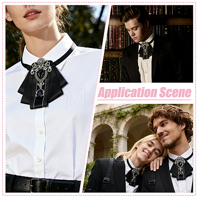 1Pc Detachable Polyester & Zinc Alloy & Glass Bowties Shoulder AJEW-HY0003-56-1
