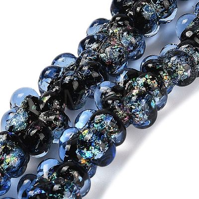 Handmade Dichroic Foil Glass Beads Strands DICH-U001-04C-1