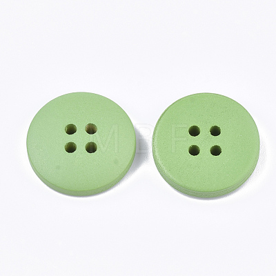 Painted Wooden Buttons WOOD-Q040-001E-1
