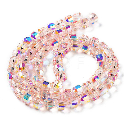 Electroplate Rondelle Glass Beads Strands EGLA-A036-09A-AB02-1