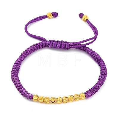 Polyester Cord Braided Bead Bracelets for Women BJEW-L698-01G-11-1