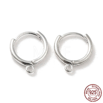 925 Sterling Silver Huggie Hoop Earring Findings STER-K174-15A-S-1