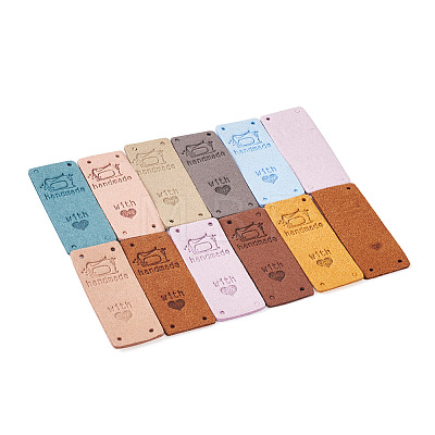 60Pcs 10 Colors Microfiber Leather Labels DIY-BY0001-14-1