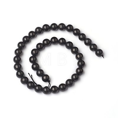 Natural Shungite Beads Strands G-I271-C03-10mm-1