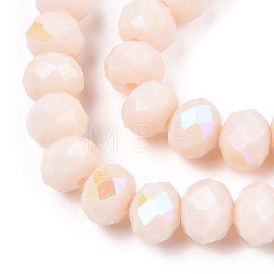 Electroplate Opaque Solid Color Glass Beads Strands EGLA-A034-P10mm-L20-1