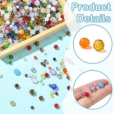 1000Pcs 3 Styles Glass Rondelle Beads GLAA-CJC0009-09C-1