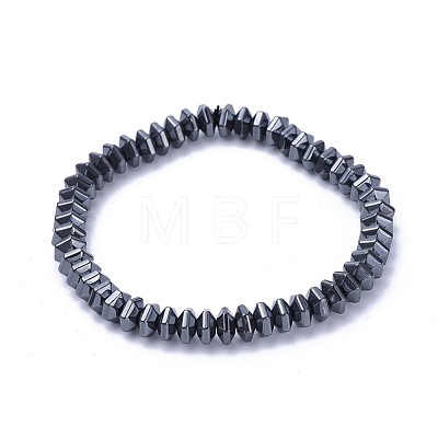 Non-magnetic Synthetic Hematite Stretch Bracelets BJEW-F376-02-1
