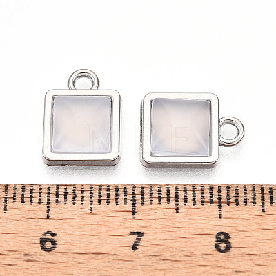 Square Alloy Resin Charms PALLOY-N177-04P-1