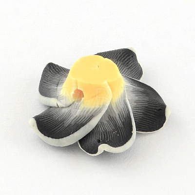 Handmade Polymer Clay 3D Flower Plumeria Beads X-CLAY-Q192-15mm-01-1