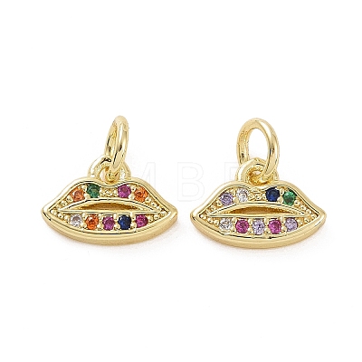 Brass Micro Pave Colorful Cubic Zirconia Charms KK-E068-VF160-1