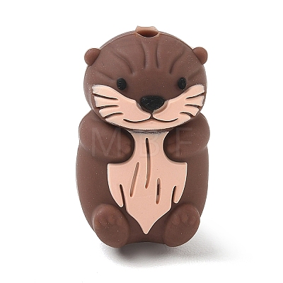 Animal Theme Silicone Beads SIL-E013-03G-1