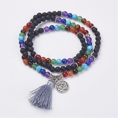 Natural Gemstone Beads Necklaces NJEW-F147-A01-1