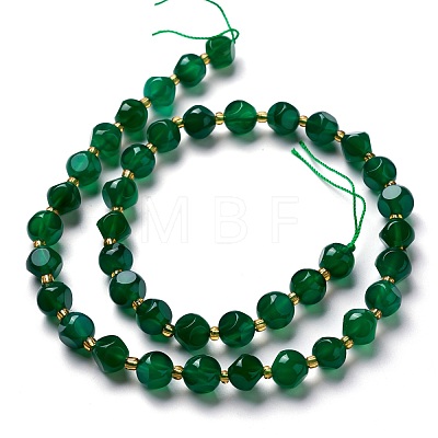 Natural Green Agate Beads Strands G-M367-20B-1