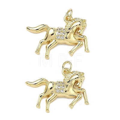 Brass Micro Pave Clear Cubic Zirconia Pendants KK-A294-01D-G-1