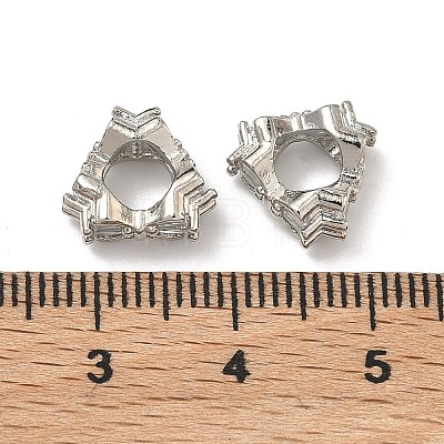 Bowknot Brass Micro Pave Clear Cubic Zirconia Beads KK-D228-04P-1