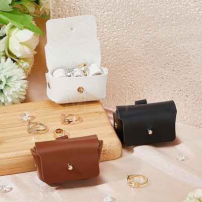 PU Imitation Leather Wedding Ring Pouch ABAG-WH0038-45A-1