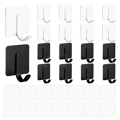 AHADEMAKER 16 Sets 2 Colors 201 Stainless Steel No-Punch Curtain Rod Hook Hangers AJEW-GA0005-63-1
