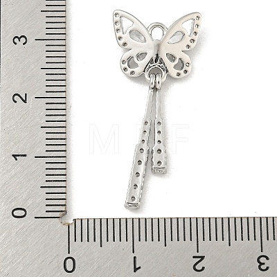 Brass Micro Pave Clear Cubic Zirconia Pendants KK-Z057-06P-1