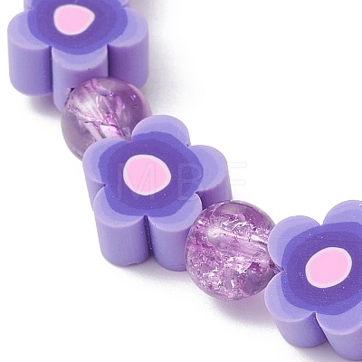 Handmade Flower Polymer Clay Stretch Bracelets BJEW-JB09825-1