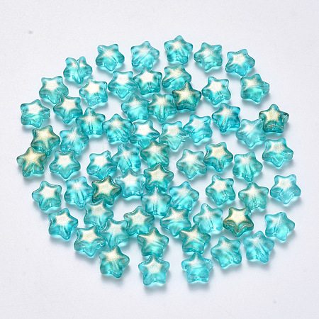 Spray Painted Glass Beads X-GLAA-R211-04-D07-1
